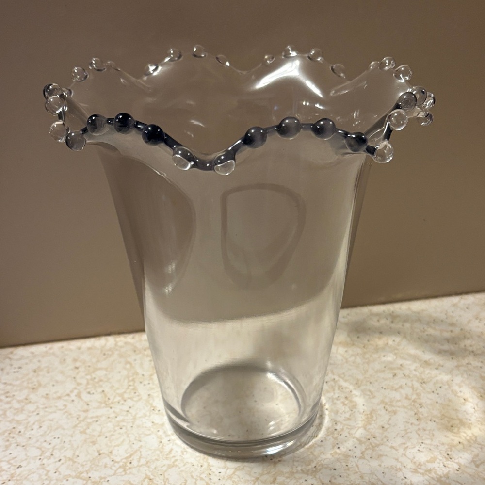 Glass Beaded Candlewick Vase
